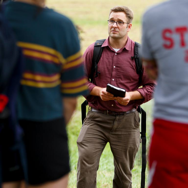 man with book